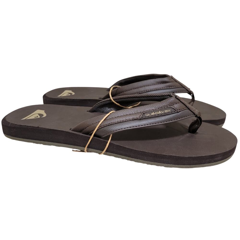 Quiksilver Men Carver Tropics III Pool Beach Flip Flop Sandals Size US 13 Brown